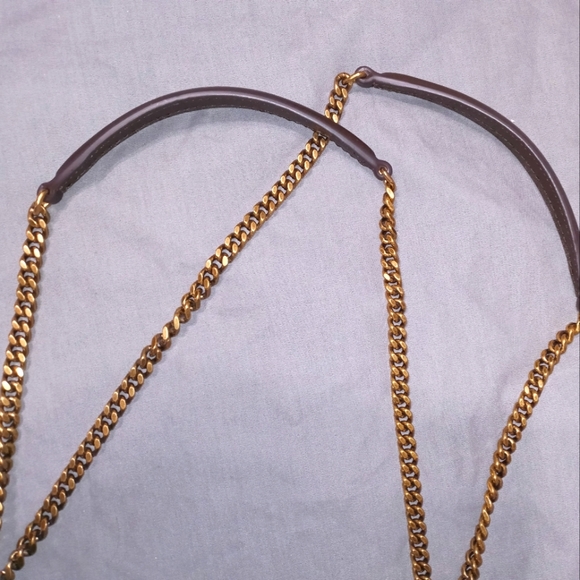 NWT YVES SAINT LAURENT JAMIE LAMBSKIN SLIDING CHAIN BAG, DARK GANACHE ~AUTHENTIC - Picture 7 of 16